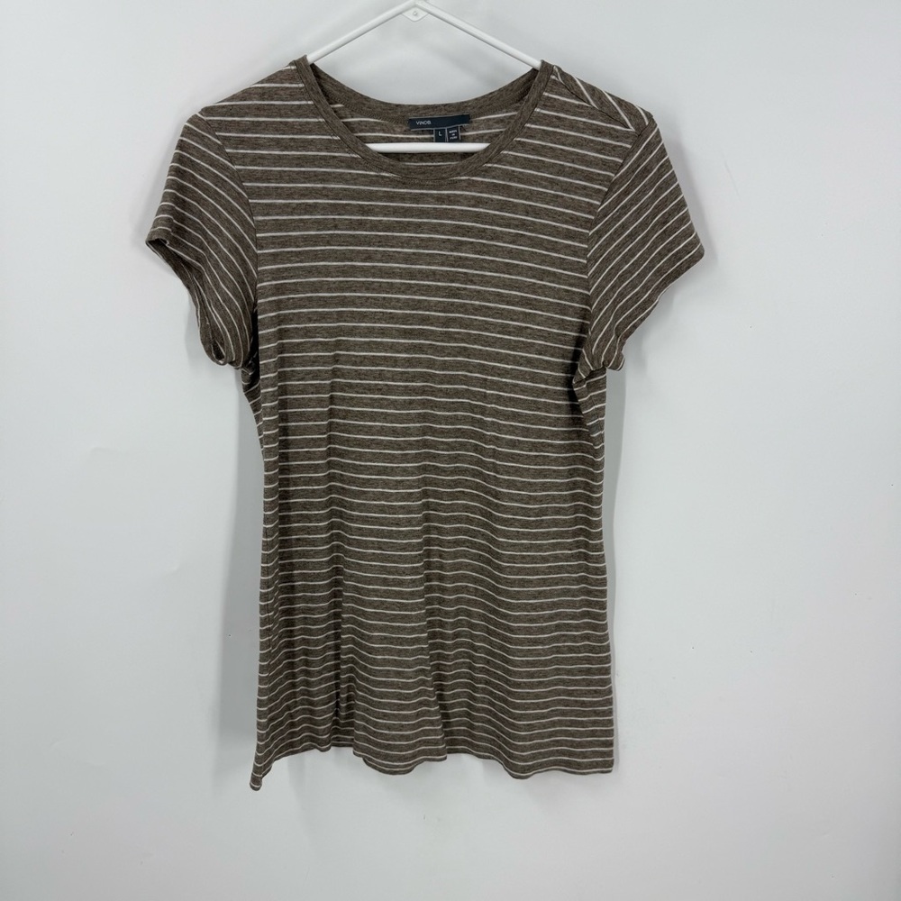 Vince Basic Classic Basic Stripe Cotton Blend Fit… - image 1
